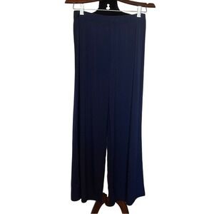 NWT Bob Mackie Navy Dark Blue Wide-Leg Pants Size Small Petite